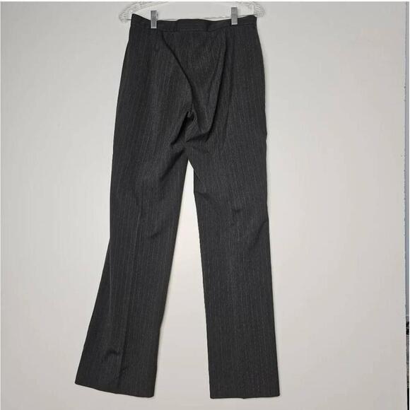 Club Monaco Charcoal Grey Pinstriped Wide-Leg Trousers Size 8 - Picture 6 of 8